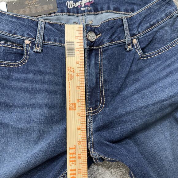 Wrangler Retro Mae Mid Rise Boot Cut Jeans Blue Stretch Denim Womens 13x32 Rodeo - Picture 6 of 11